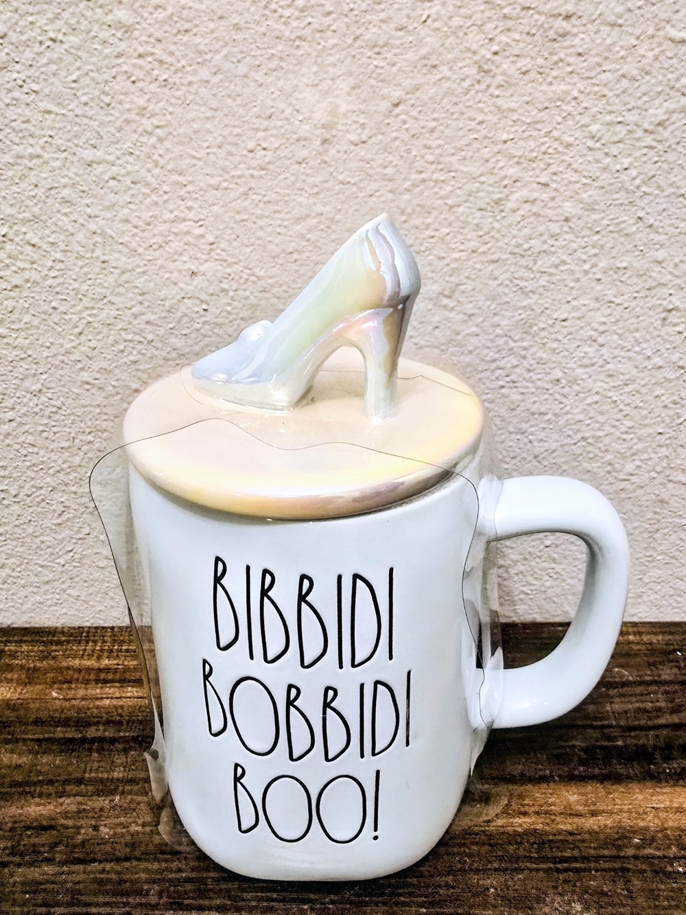 Rae Dunn X Disney Princess Cinderella Blue Mug with  High-Heel Topper